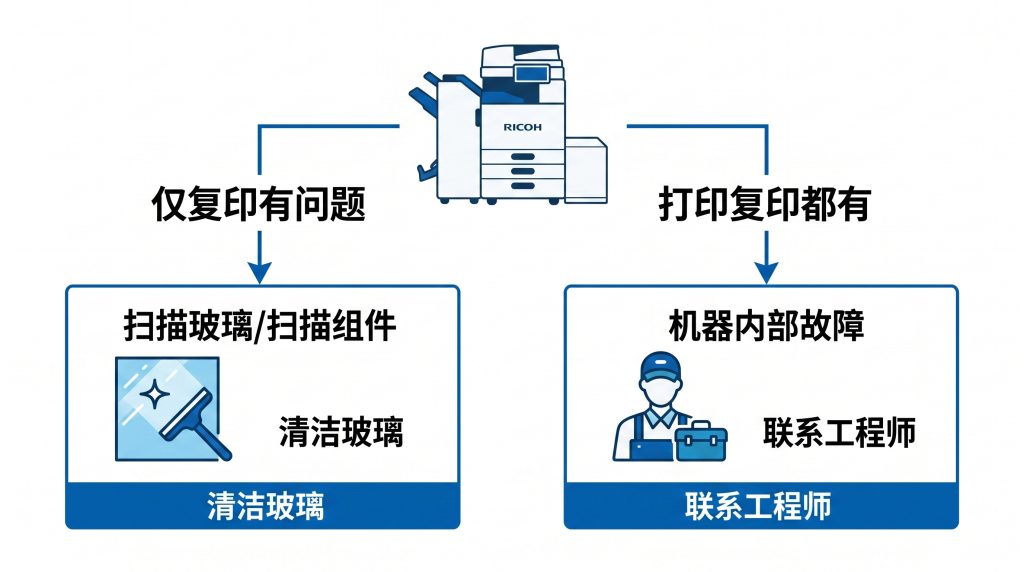 复印机故障打印复印对比诊断流程图